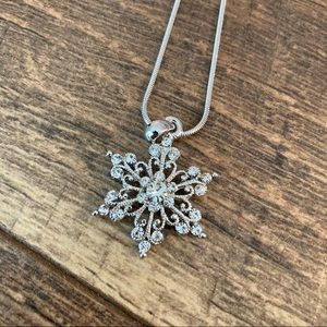 Snowflake Necklace with Faux Diamonds